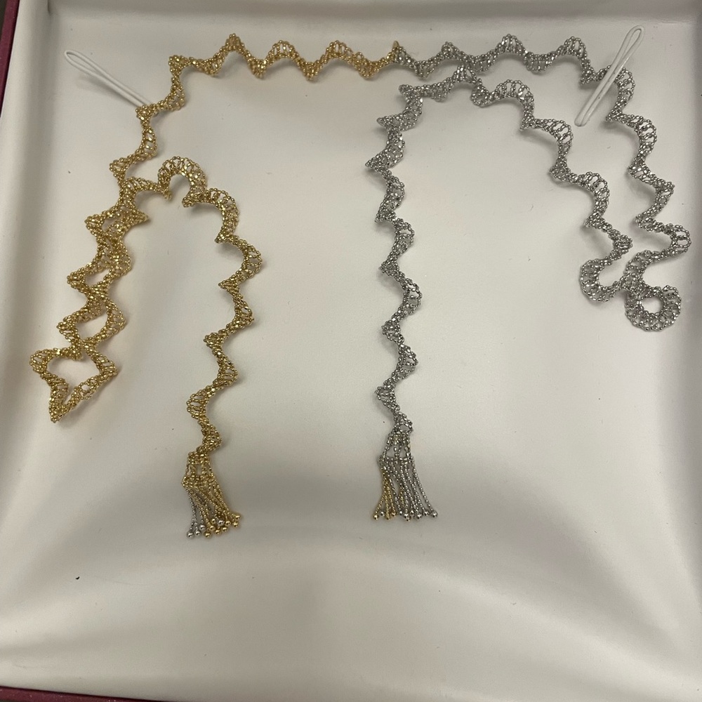 14 K Gold 2-tone open necklace - Picture 7 of 7